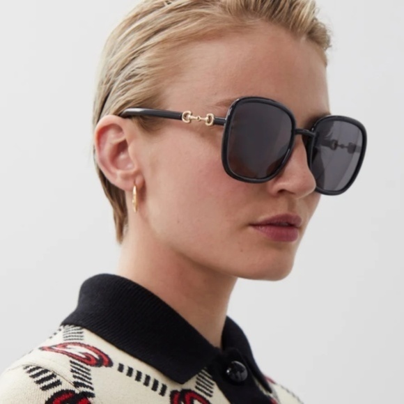 NWT Gucci GG 0893S-001-57 Black Oversized 57mm Sunglasses